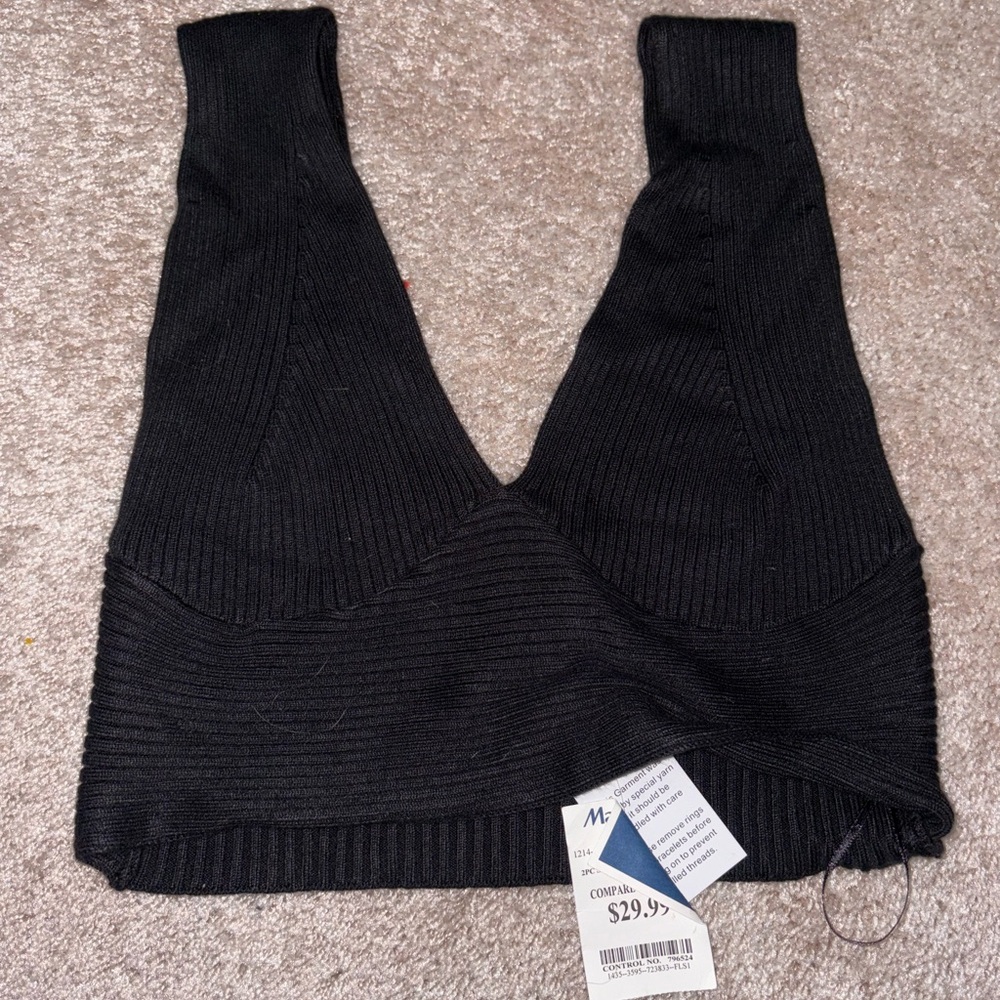 Sincerely Jules Black Ribbed Knit Top